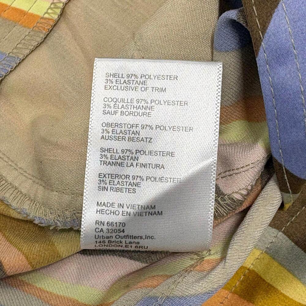 Urban Outfitters retro psychedelic swirl print wide leg pants M 6 8 - Picture 4 of 7